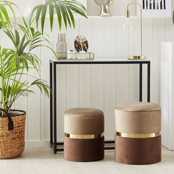 Pouf contenitore in velluto con coperchio - immagine 7