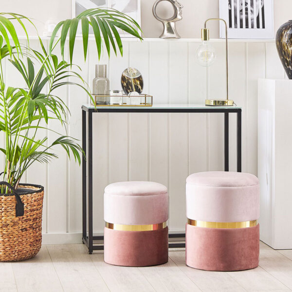 Pouf contenitore in velluto con coperchio - immagine 12