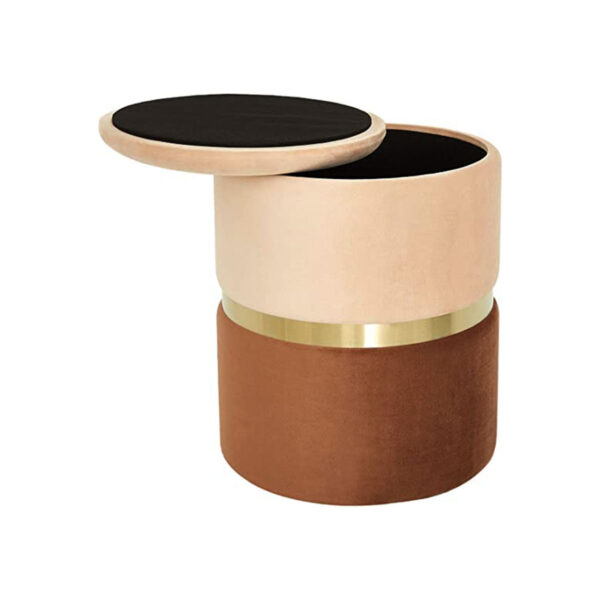 Pouf contenitore in velluto con coperchio - immagine 13