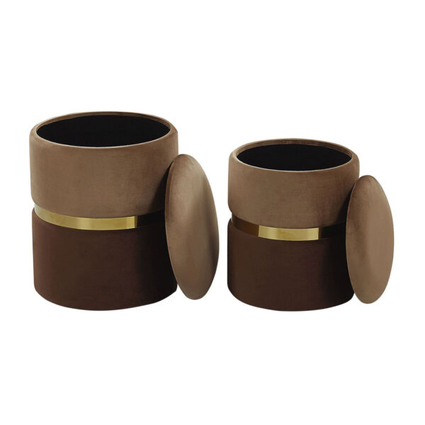 Pouf contenitore in velluto con coperchio - immagine 6