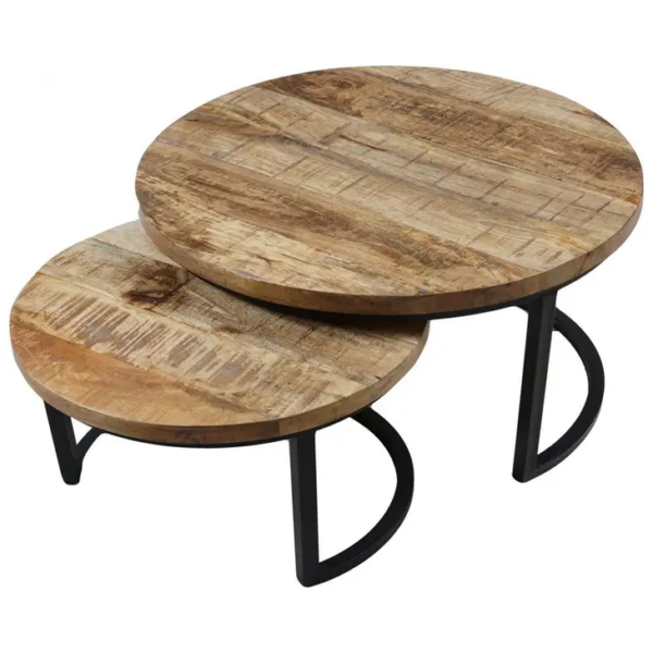 Set 2 tavolini da caffé in mango - immagine 3